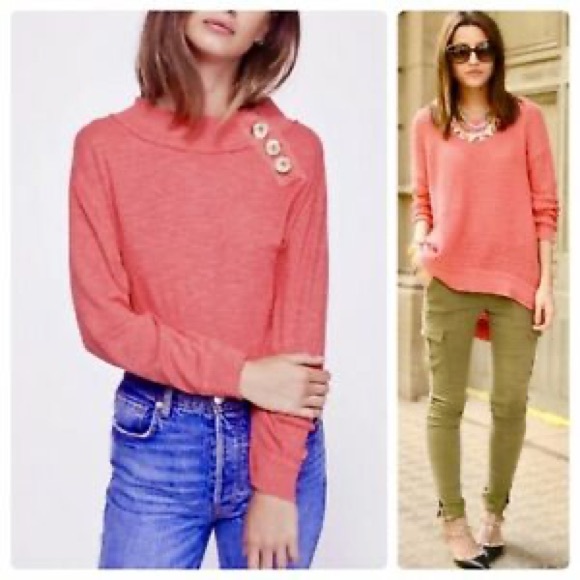 Free People | Don’t Forget Me Sweater | Size Medium | Coral - Picture 2 of 6